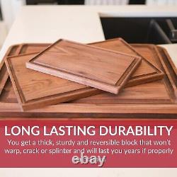 Premium 24x18 Walnut Wood Cutting Board Durable, Reversible, Juice Groove