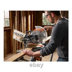 RIDGID Miter Saw Dual Bevel 15 Amp 10 in. With LED Cut Line Indicator