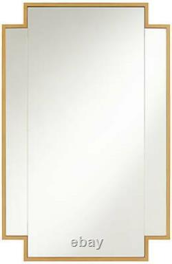 Rectangular Vanity Wall Mirror Cut Edge Gold Wood Frame 26 Wide for Bathroom