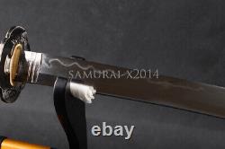 Red real rayskin Japanese katana sword FULL TANG clay tempered SHARP can cut