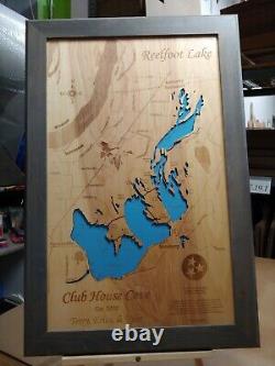 Reelfoot Lake, Tennessee laser cut wood map Wall Art Made to Order
