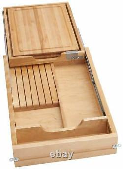 Rev-A-Shelf 4KCB-18 4KCB Series Pull Out Knife Holder and Cutting Natural Wood
