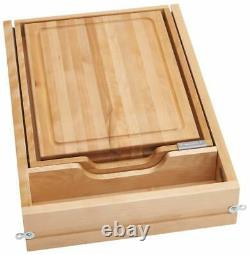 Rev-A-Shelf 4KCB-18 4KCB Series Pull Out Knife Holder and Cutting Natural Wood