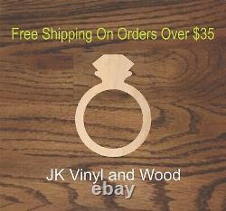Ring, Diamond, Engagement, Laser Cut Wood, Wood Cutout, Crafting Supply, A302