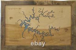 Rough River Lake, Kentucky laser cut wood map