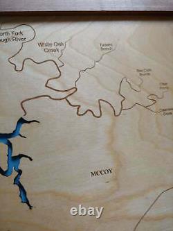 Rough River Lake, Kentucky laser cut wood map