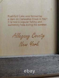 Rushford Lake, New York laser cut wood map Wall Art Made to Order