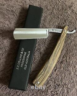 S. K. Colling And Co 6/8 Straight Razor, Cut Throat, Olive wood Scales