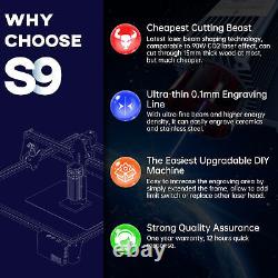 SCULPFUN S9 90W Effect CNC Laser Engraving Cutting Machine 410x420mm Engraver US
