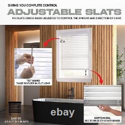 SHIPS 1-2 DAYS Custom Cut Ultra Premium 2 Faux Wood Blinds Hundreds of Sizes