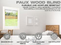 SHIPS 1-2 DAYS Custom Cut Ultra Premium 2 Faux Wood Blinds Hundreds of Sizes