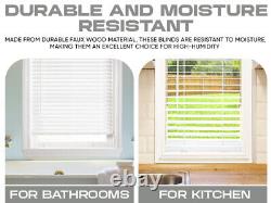 SHIPS 1-2 DAYS Custom Cut Ultra Premium 2 Faux Wood Blinds Hundreds of Sizes