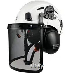 Safety Helmet With Visor Mesh Face Shield Earmuffs Reflective Cutting Wood Work