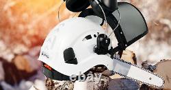 Safety Helmet With Visor Mesh Face Shield Earmuffs Reflective Cutting Wood Work