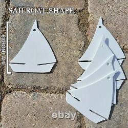 Sailboat Ornaments Blank -White Finished-DIY for Bulk Craft Projects 1000 Piece