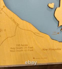 Sand Pond, New Hampshire laser cut wood map Wall Art Made to Order