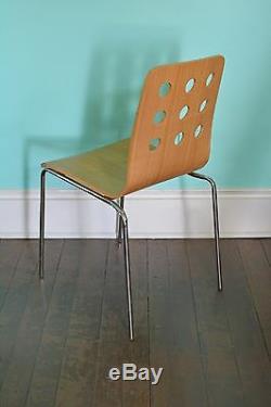 Set Of 4 MID Century Modern Style Dining Chairs! Bent Wood Cut Out