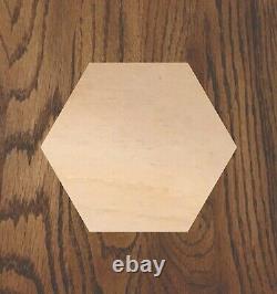 Set of 10, Hexagon Laser Cut Wood, Sizes up to 5 feet, Multiple Thickness