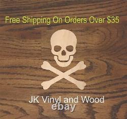Skull and Crossbones, Pirate, Laser Cut Wood, Wood Cutout, Crafting Supply, A222