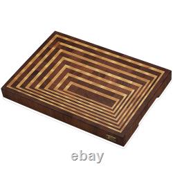Spiral Mahogany & Maple Wood End Grain Handmade Cutting Board Made in the USA