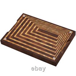 Spiral Mahogany & Maple Wood End Grain Handmade Cutting Board Made in the USA