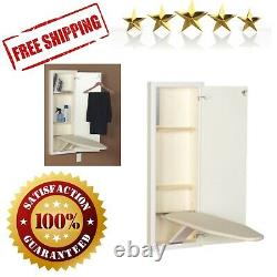 Stowaway Cabinet Built in Ironing Board Cut into Wall to Install White Finish