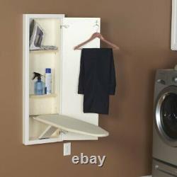 Stowaway Cabinet Built in Ironing Board Cut into Wall to Install White Finish