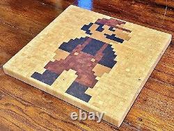 Super Mario End Grain Cutting Board /Maple, Cherry, Wenge, Bloodwood / 16x15x1.5