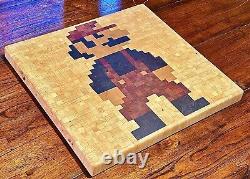 Super Mario End Grain Cutting Board /Maple, Cherry, Wenge, Bloodwood / 16x15x1.5