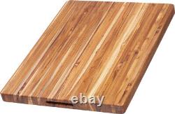 Teak Haus 107 24x18 15lb Heavy Duty Teakwood Traditional Cutting Board