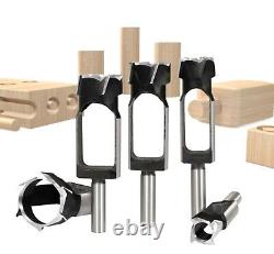 Tenon Dowel Plug Cutter 4Pcs Set 3/8 1/2 5/8 3/4 Wood Dowel Maker Drill Bit