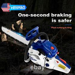 VEHPRO 20 Bar Gas Powered Chainsaw Chain Saw 2-Stroke 58cc Handed Wood Cutting