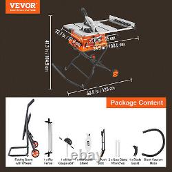 VEVOR 10 Table Saw with Stand Electric Cutting Machine 5000RPM 25-in Rip Capacity