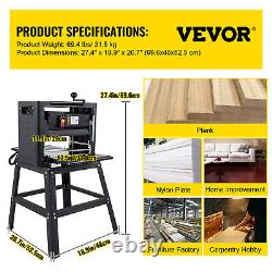 VEVOR 12.5 Inch Wood Planer 2000W Foldable Thickness Planer with Stand Woodworking
