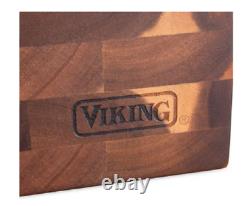 Viking, End-Grain Acacia Wood Professional Serving Cutting Board Butcher Block
