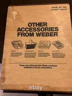 Vintage Weber Kettle Sidekick Worktable Cutting Serving Board NOS Wood #1800