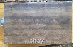 WALNUT SOLID HARDWOOD End Grain Cutting Board 2.50 x 11.87 X 18.87 HAND Made