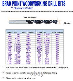 Wood Brad Point Drill Bit Set 1/2 Woodworking Spur Point Wood Drill Bit-50Pcs