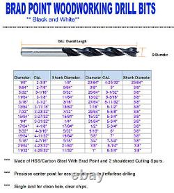 Wood Brad Point Drill Bit Set 50Pcs 1/2 Woodworking Spur Point Wood Drill Bit