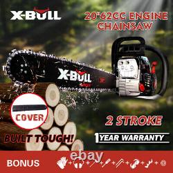 X-BULL 62cc Gasoline Powered Chainsaw 20 Bar Engine 2 Cycle Wood Cutting