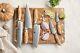 Xinzuo 5pcs B37 Damascus Steel Knife Set 73 Layers 62-64 Hrc Olive Wood Handle