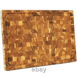 XXX-Large Premium End Grain Teak Wood Cutting Board (24L x 18W x 1.5T)