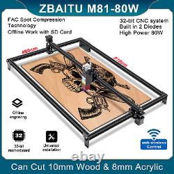 ZBAITU M81 Large Frame FF80W Laser Engraving Printing Machine Engraver cut wood
