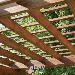 12' X 10' Cedar Pergola Backyard Patio Bois Prédécoupé Préverni Ez Assemblée