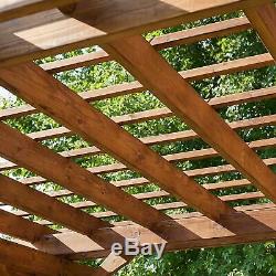 12' X 10' Cedar Pergola Cour Arrière Patio En Bois Est Prédécoupé Préverni