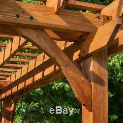 12' X 10' Cedar Pergola Cour Arrière Patio En Bois Est Prédécoupé Préverni