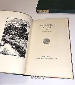 1928 West Running Brook Robert Frost Signé 1ère Édition Autograph Wood Cuts