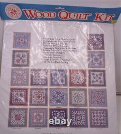 1991 Detweiler Folk Arts Wood Quilt Kit Pré-cut Squares Triangles16 Sq Border