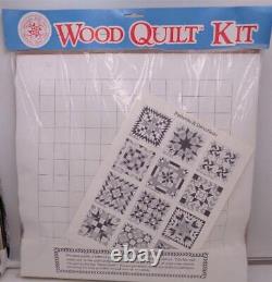 1991 Detweiler Folk Arts Wood Quilt Kit Pré-cut Squares Triangles16 Sq Border