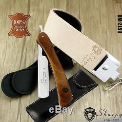 2 Pièces Rasage Kit Hommes Avec Cut Throat Rasoir, Sharping Strop Et Poche Pour Lui